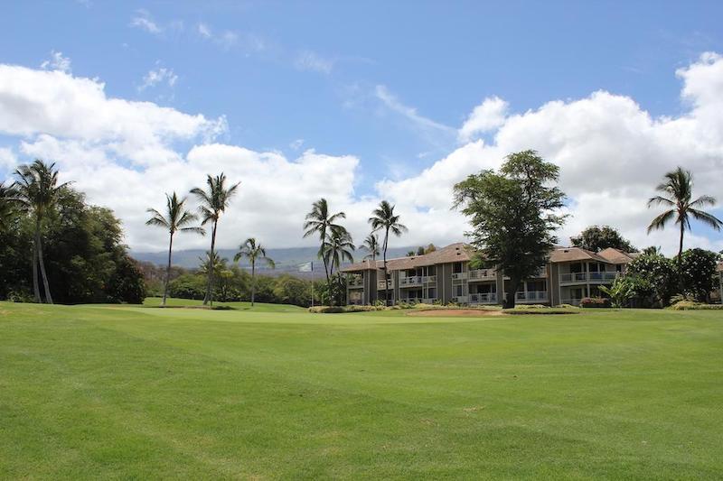 The mountainous backdrop on the island is picture perfect for Grand Champions residents and Wailea Blue Golf Club members