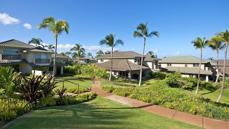 Beautifully terraced sidewalks and landscaping leading you toward the ocean