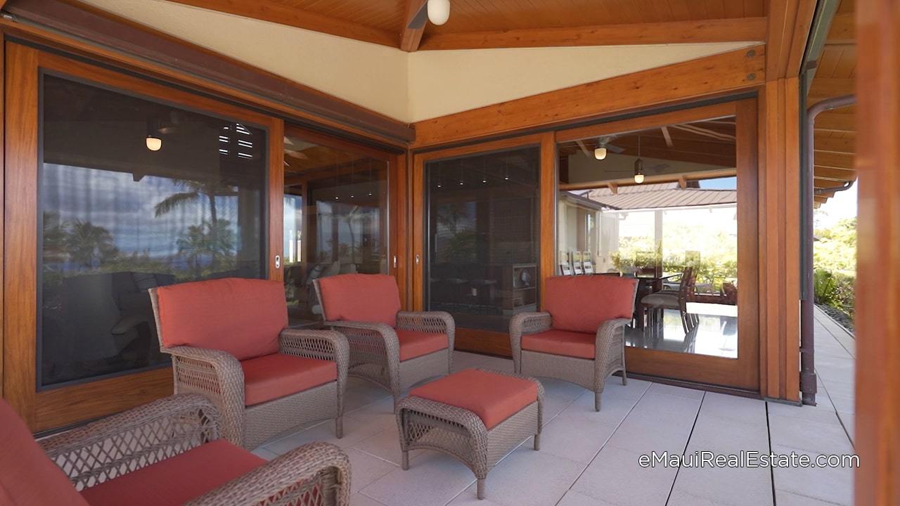 Large sliding doors open to spacious covered lanai spaces